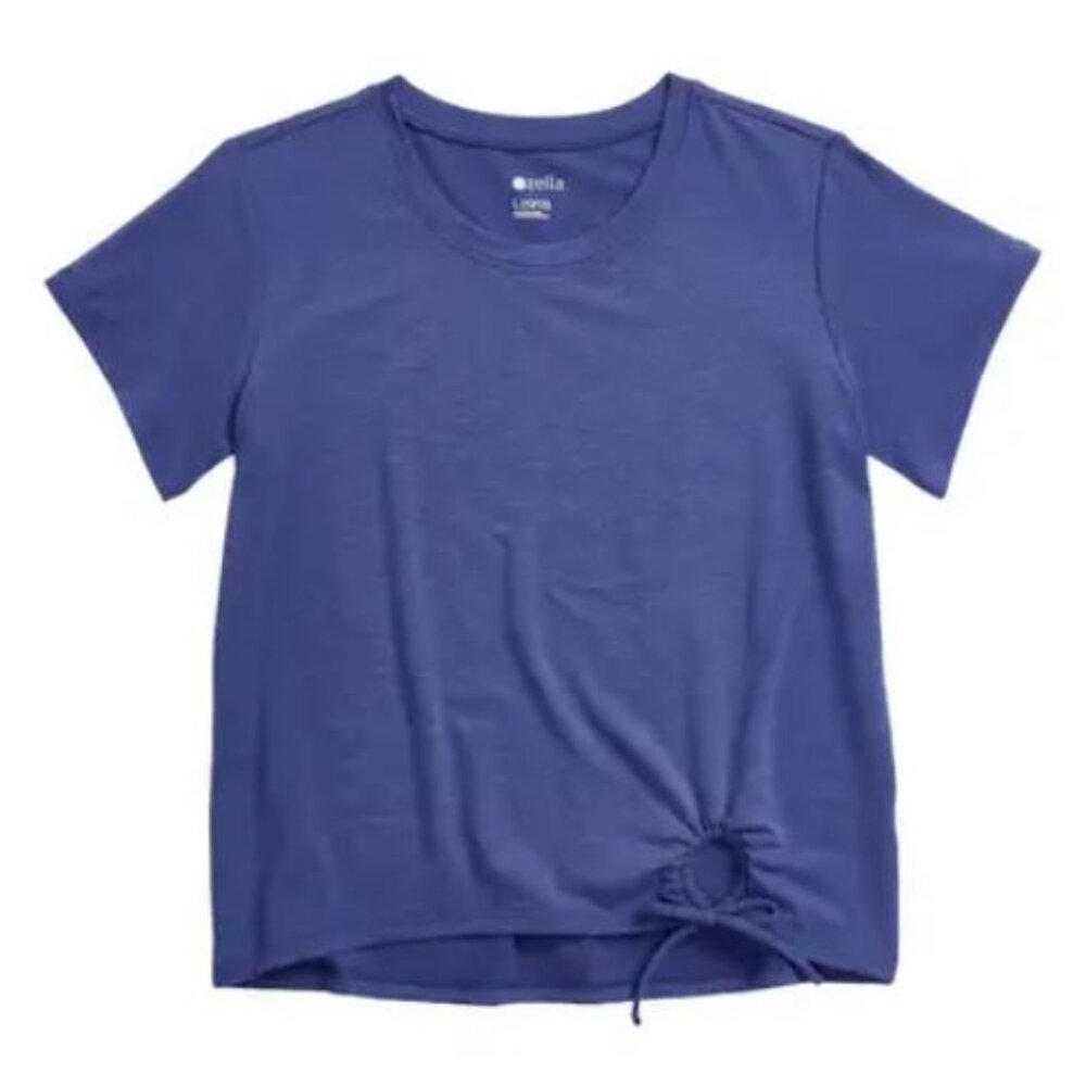 Zella Girl (Nordstrom Brand) Tied Up T-Shirt "Blue Marlin"